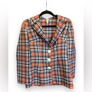 Beeline fashions vintage red white and blue 60s mod blazer with large buttons